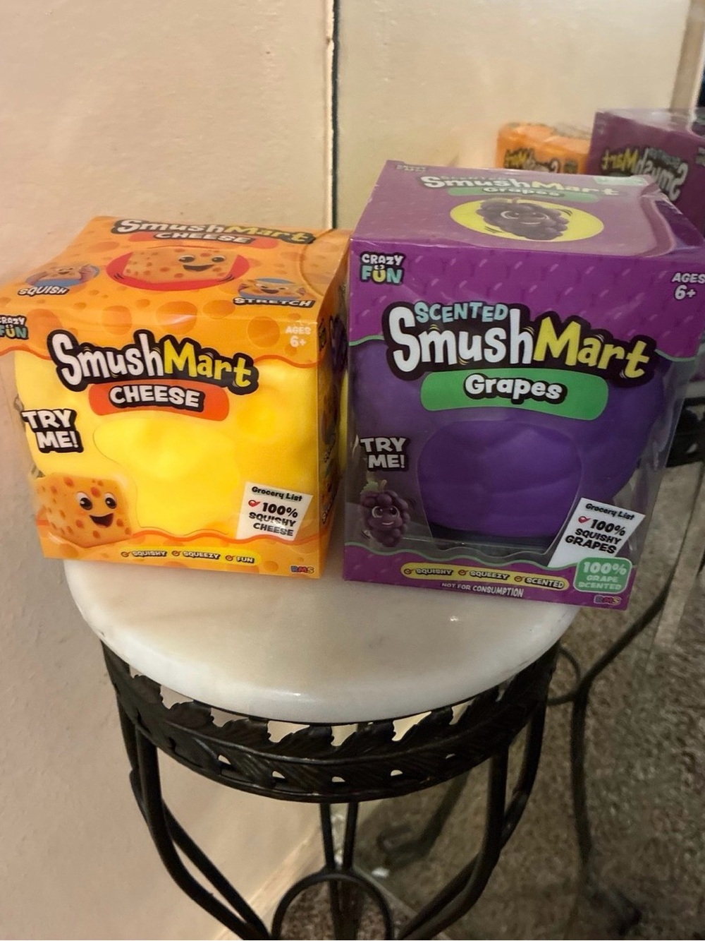 Scented Grapes & Cheese Squishy Toy - Purple & Yellow